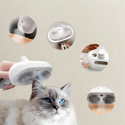 ✨ スプレー付き電動USBペットブラシ | Electric Pet Brush with Mist Spray