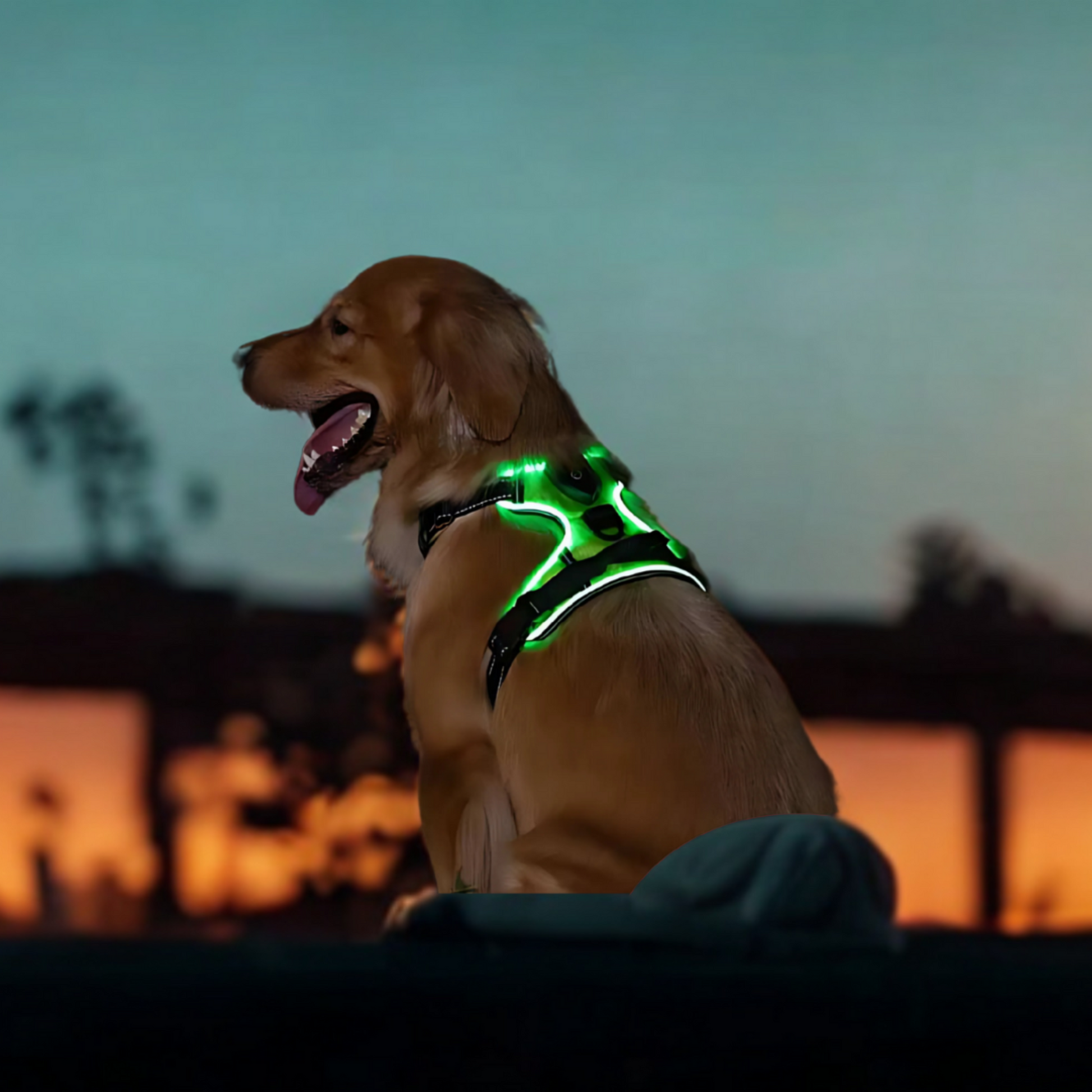 光る犬用ハーネス | LED Light-Up Dog Harness