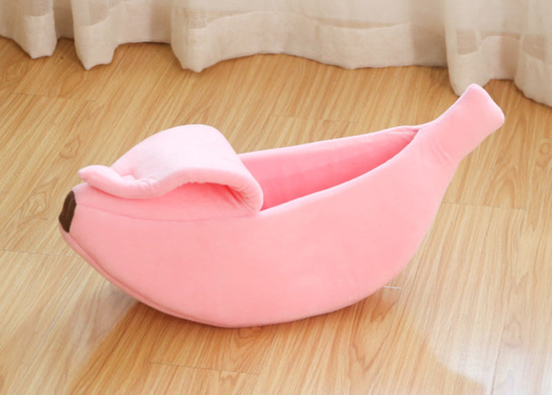 🍌 バナナ型ペットベッド – かわいくて快適！一年中使える多機能デザイン🐶🐱