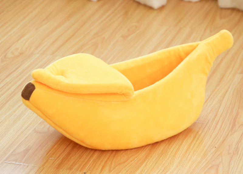 🍌 バナナ型ペットベッド – かわいくて快適！一年中使える多機能デザイン🐶🐱