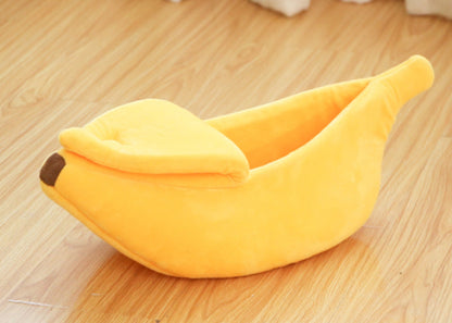 🍌 バナナ型ペットベッド – かわいくて快適！一年中使える多機能デザイン🐶🐱